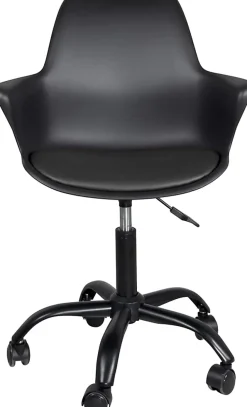 Chaise Bureau Design Coussin Accoudoirs Hauteur Réglable Pivotant Pied Métal Roulettes MOTO (noir)