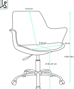 Chaise Bureau Design Coussin Accoudoirs Hauteur Réglable Pivotant Pied Métal Roulettes MOTO (noir)