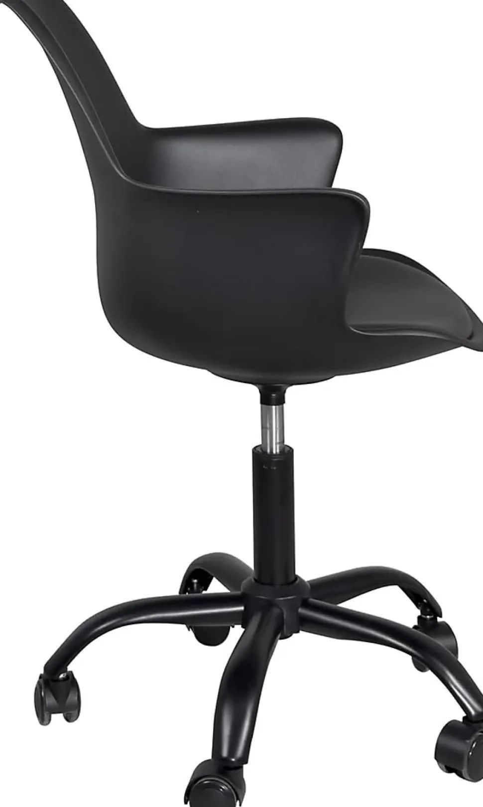 Chaise Bureau Design Coussin Accoudoirs Hauteur Réglable Pivotant Pied Métal Roulettes MOTO (noir)
