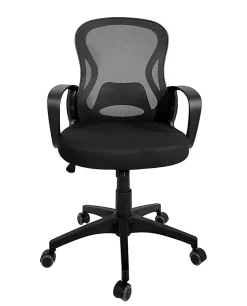 Chaise Bureau Ergonomique, Basculant Textile, Renfort Lombaire Réglable Pivotant FEST (noir)