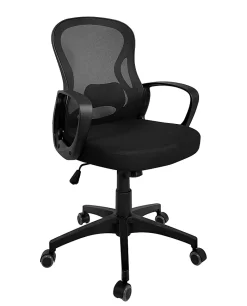 Chaise Bureau Ergonomique, Basculant Textile, Renfort Lombaire Réglable Pivotant FEST (noir)