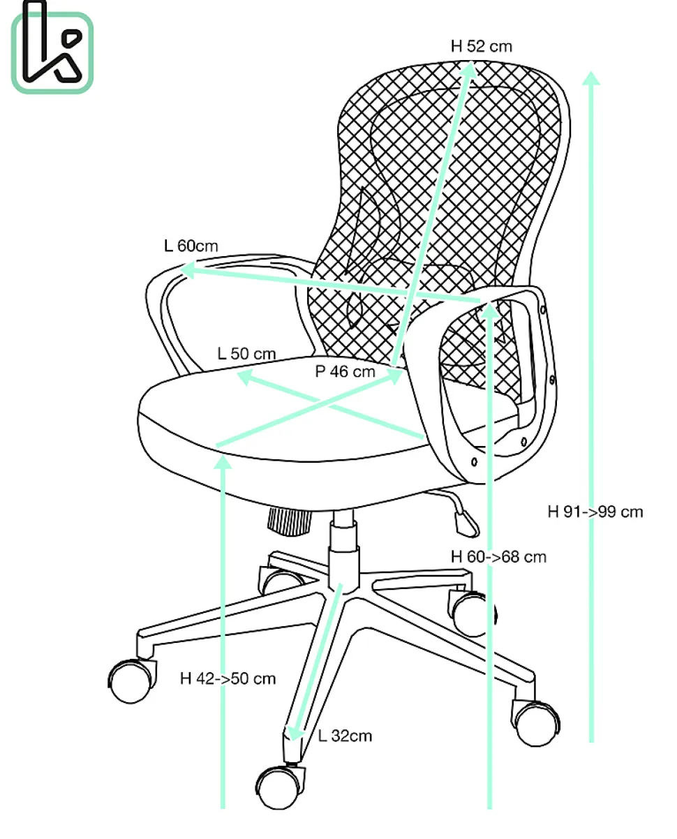 Chaise Bureau Ergonomique, Basculant Textile, Renfort Lombaire Réglable Pivotant FEST (noir)