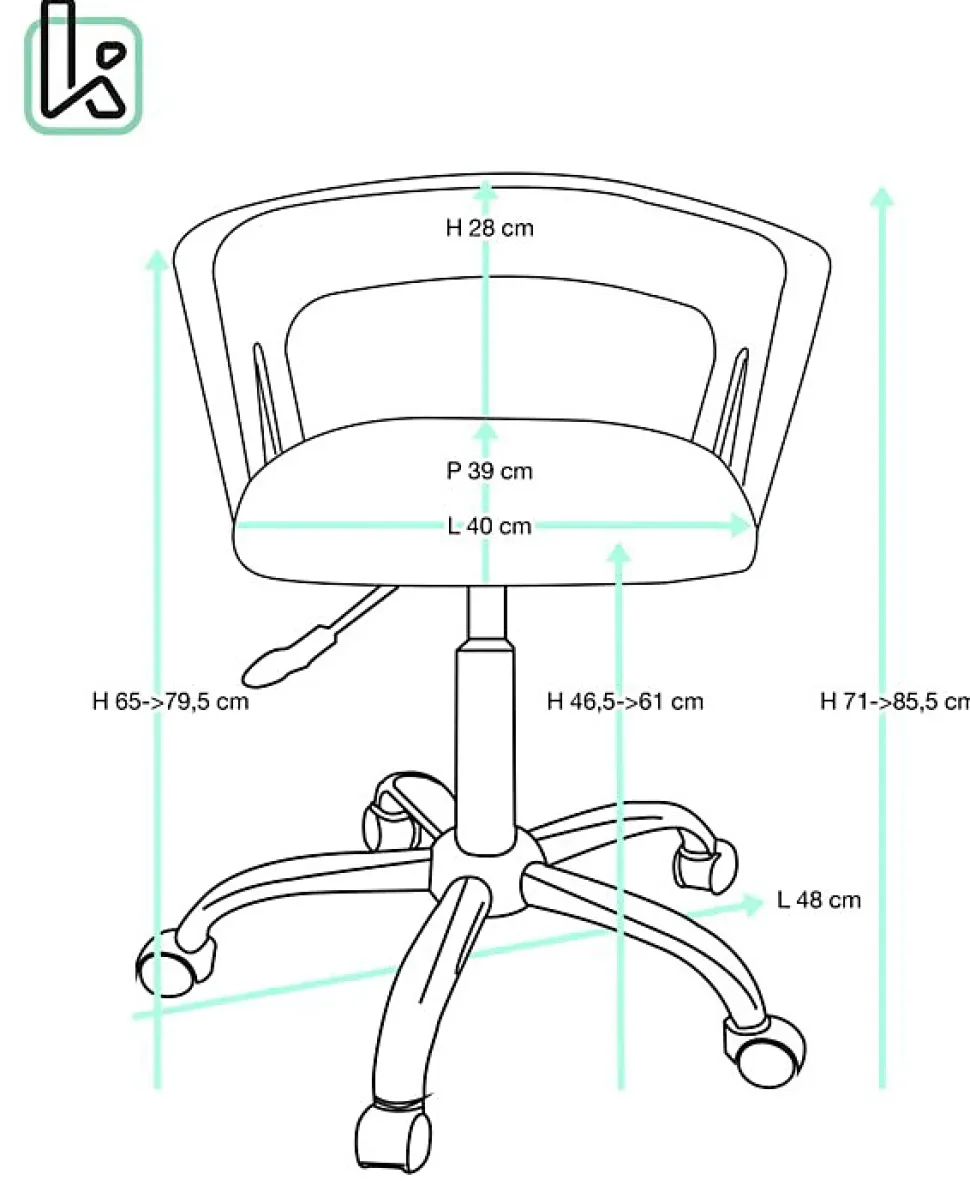 Chaise Bureau Roulettes Accoudoirs Assise Rembourée Hauteur Réglable Pivotant AYA (blanc Rose)