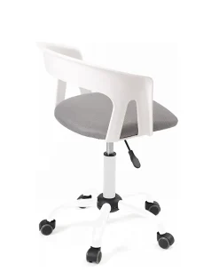 Chaise Bureau Roulettes Accoudoirs Assise Rembourée Hauteur Réglable Pivotant AYA (blanc-gris)