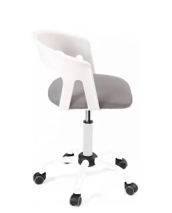 Chaise Bureau Roulettes Accoudoirs Assise Rembourée Hauteur Réglable Pivotant AYA (blanc-gris)