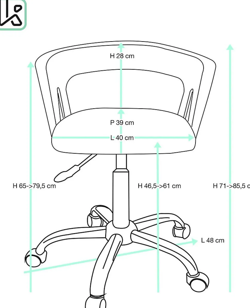 Chaise Bureau Roulettes Accoudoirs Assise Rembourée Hauteur Réglable Pivotant AYA (blanc-bleu)