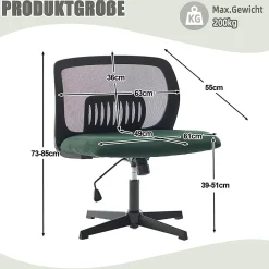 Chaise Bureau Sans Accoudoirs, Pivotante , Réglable
