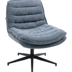 Chaise de Bureau - Chaise Sans Accoudoirs avec Large Assise Pivotante Réglable en Hauteur, Tissu Lin 76x65,5x80 cm Gris Foncé