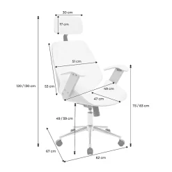 Chaise de bureau à roulettes décor bois courbé placage effet noyer et simili cuir noir