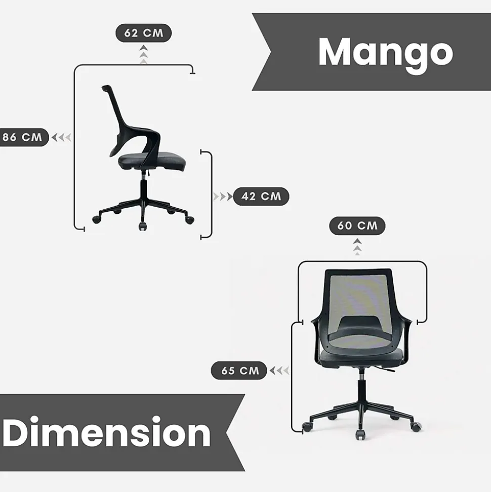 Chaise de bureau à roulettes Solange