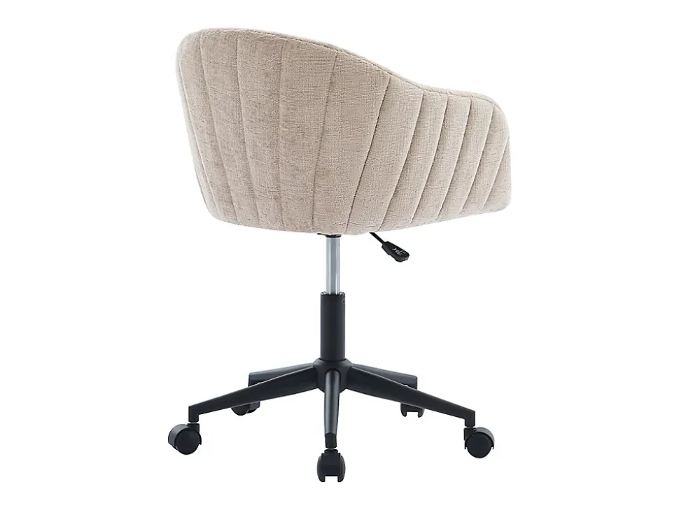 Chaise de bureau - Tissu - Beige - Hauteur réglable - TOSILI