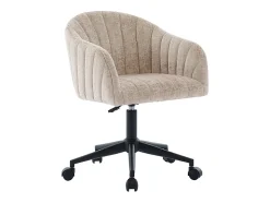 Chaise de bureau - Tissu - Beige - Hauteur réglable - TOSILI