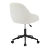 Chaise de bureau - Tissu bouclette - Blanc ivoire - Hauteur réglable - NAODY