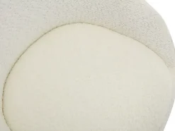 Chaise de bureau - Tissu bouclette - Blanc ivoire - Hauteur réglable - NAODY