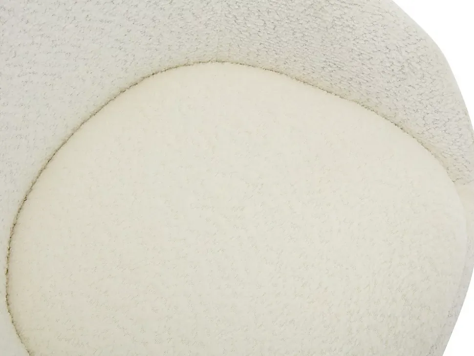 Chaise de bureau - Tissu bouclette - Blanc ivoire - Hauteur réglable - NAODY