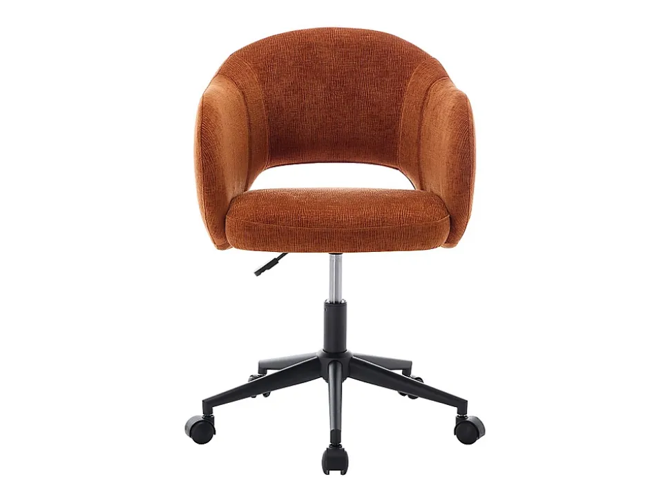 Chaise de bureau - Tissu texturé - Terracotta - ACACILIO
