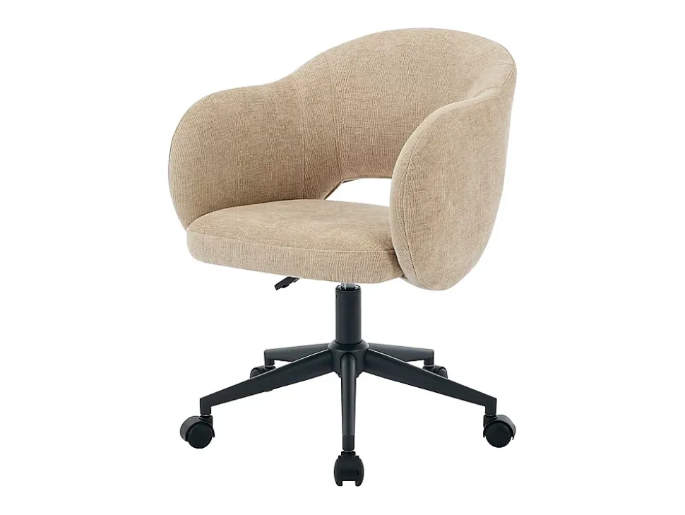 Chaise de bureau - Tissu texturé - Beige - ACACILIO
