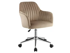 Chaise de bureau - Velours - Bleu et argenté - Hauteur réglable - ELEANA