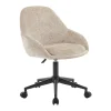 Chaise de bureau - Velours - Beige - Hauteur réglable - NAODY
