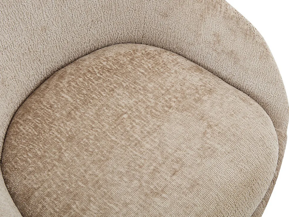 Chaise de bureau - Velours - Beige - Hauteur réglable - NAODY