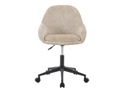 Chaise de bureau - Velours - Beige - Hauteur réglable - NAODY