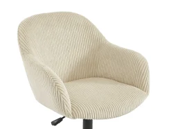 Chaise de bureau - Velours côtelé - Crème - MARENZIA