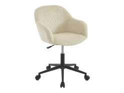 Chaise de bureau - Velours côtelé - Crème - MARENZIA