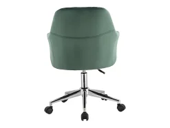 Chaise de bureau - Velours - Vert et argenté - Hauteur réglable - ELEANA