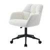 Chaise de bureau - Velours - Beige - Hauteur réglable - PEGA