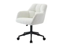 Chaise de bureau - Velours - Beige - Hauteur réglable - PEGA