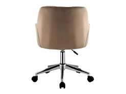 Chaise de bureau - Velours - Beige - Hauteur réglable - PEGA