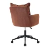 Chaise de bureau - Velours côtelé - Terracotta et noir - Hauteur réglable - BATARU