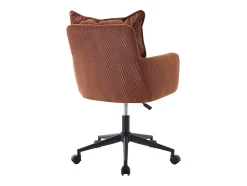 Chaise de bureau - Velours côtelé - Terracotta et noir - Hauteur réglable - BATARU