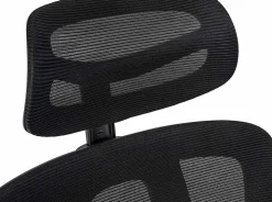 Chaise de bureau Altamont, ergonomique, charge max 135 kg, réglable en hauteur avec accoudoirs et appuie-tête. Noir