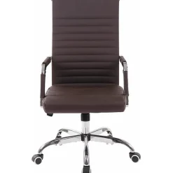 Chaise de bureau Amadora CLP Similicuir marron réglable 43-51 cm