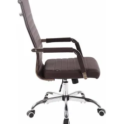 Chaise de bureau Amadora CLP Similicuir marron réglable 43-51 cm