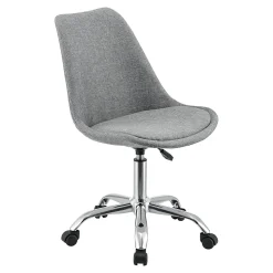 Chaise de Bureau Atherton à Roulettes Réglable en Hauteur Gris Clair en.casa
