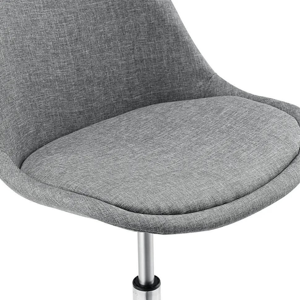 Chaise de Bureau Atherton à Roulettes Réglable en Hauteur Gris Clair en.casa