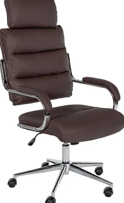 Chaise de bureau Campo similicuir, réglable hauteur, pivotante, charge max 135 kg, avec dossier Marron
