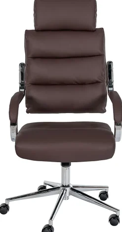 Chaise de bureau Campo similicuir, réglable hauteur, pivotante, charge max 135 kg, avec dossier Marron