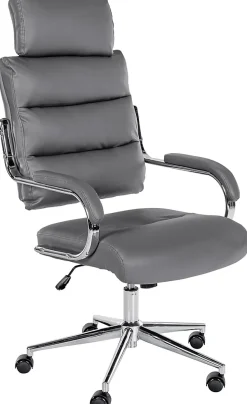 Chaise de bureau Campo similicuir, réglable hauteur, pivotante, charge max 135 kg, avec dossier Gris