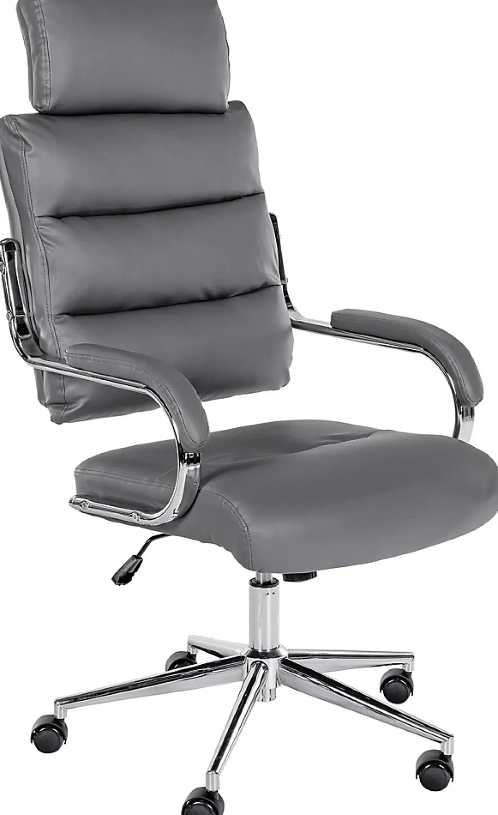 Chaise de bureau Campo similicuir, réglable hauteur, pivotante, charge max 135 kg, avec dossier Gris