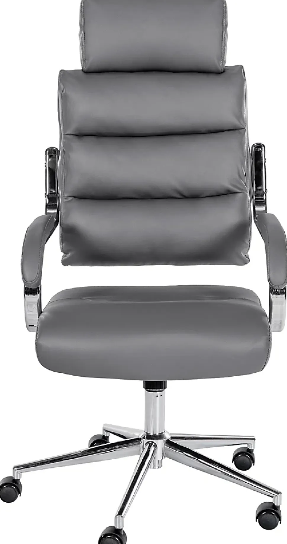 Chaise de bureau Campo similicuir, réglable hauteur, pivotante, charge max 135 kg, avec dossier Gris