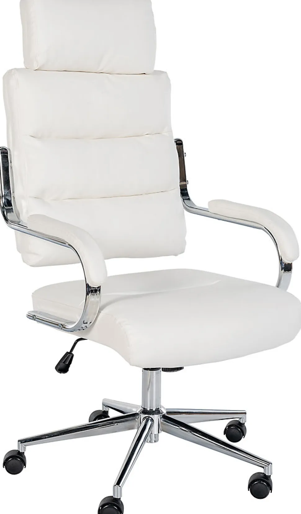 Chaise de bureau Campo similicuir, réglable hauteur, pivotante, charge max 135 kg, avec dossier Blanc