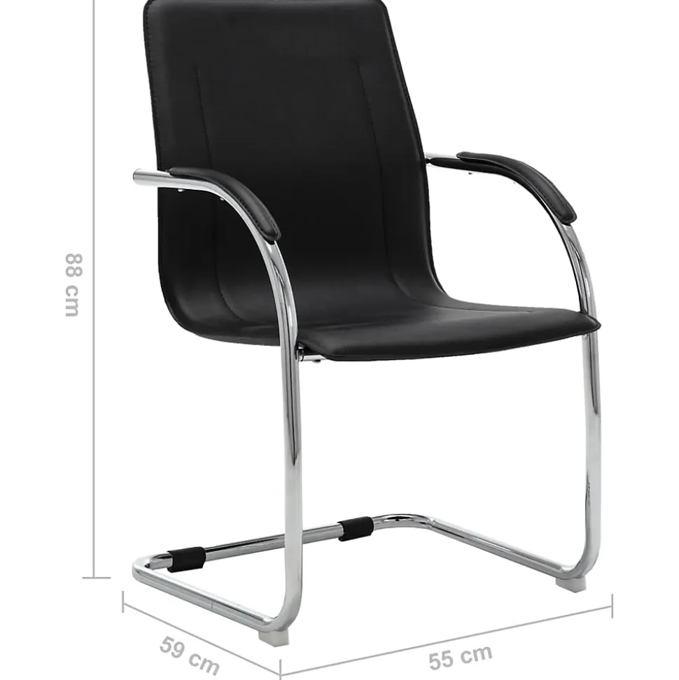 Chaise de bureau cantilever Noir Similicuir vidaXL