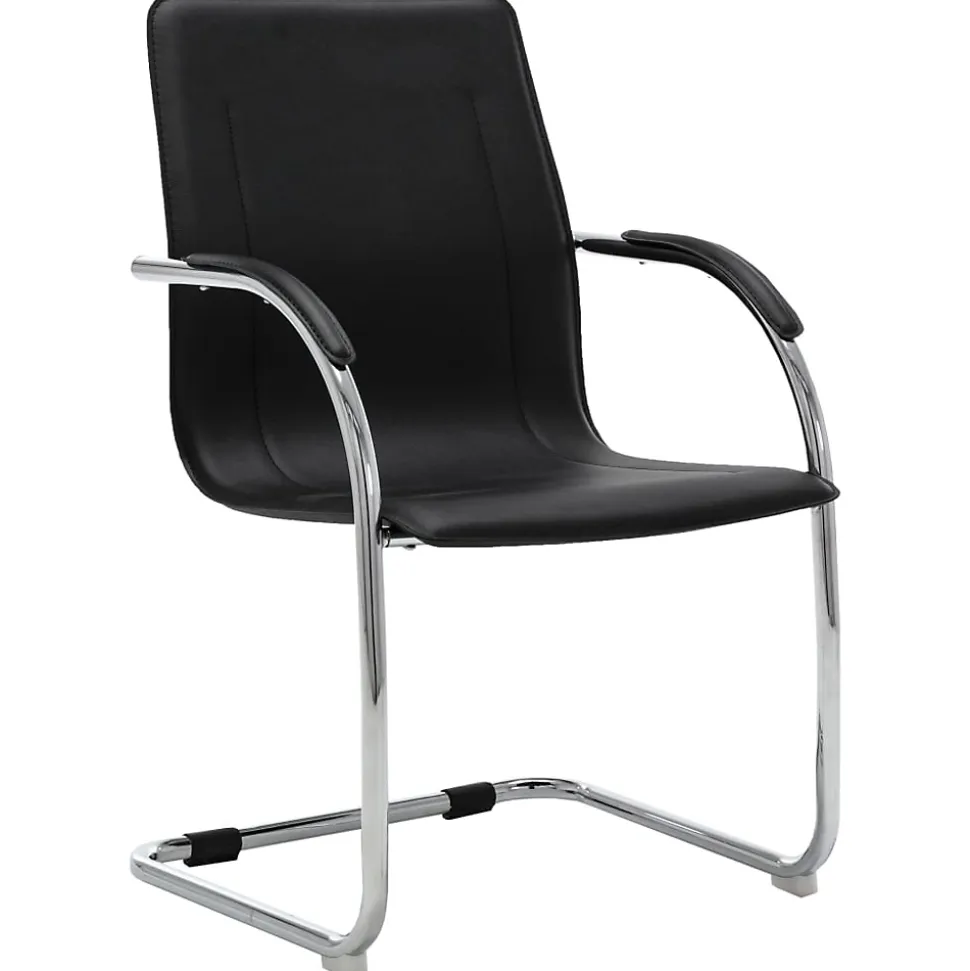Chaise de bureau cantilever Noir Similicuir vidaXL