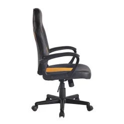 Chaise de bureau CLP Elbing similicuir jaune noir réglable