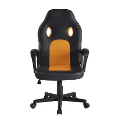 Chaise de bureau CLP Elbing similicuir jaune noir réglable