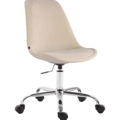 Chaise de bureau CLP Toulouse velours beige réglable