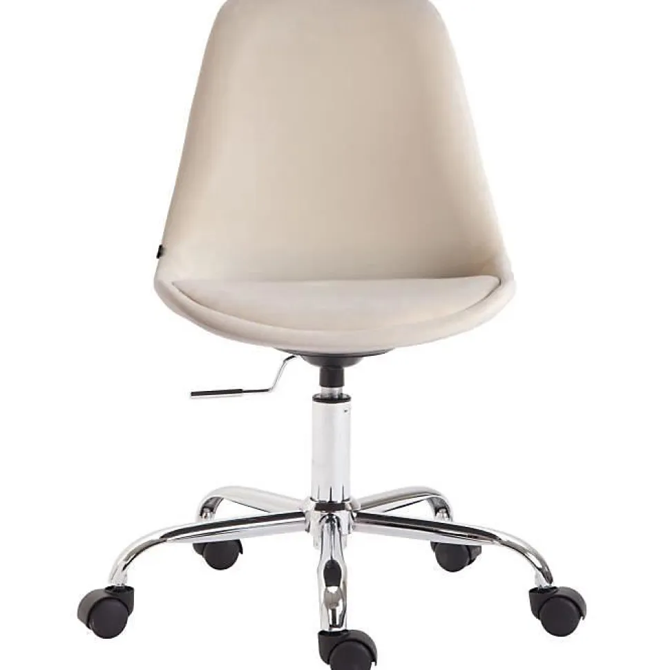 Chaise de bureau CLP Toulouse velours beige réglable